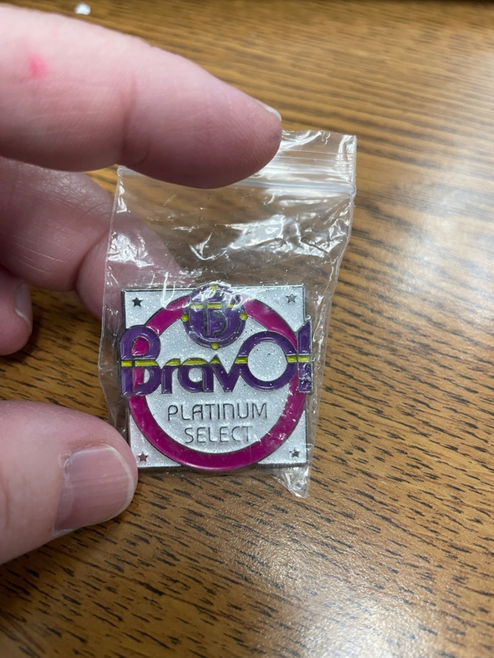 Platinum Select BravO Enamel Pin - Pink and Silver